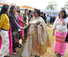The First Lady of the State Smt Rita Rajkhowa in the �At Home� function at Raj Bhavan, Itanagar on 26th January 2016.